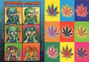 Stoned Again Cannabis Leaf 2x Drugs Postcard s