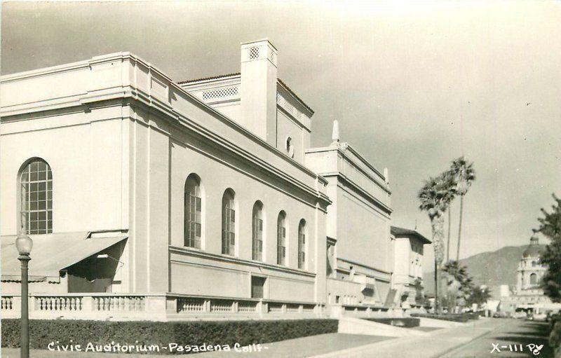 Civic Auditorium Pasadena California 1950s RPPC real photo postcard 2030