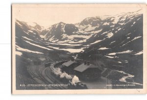 Norway RPPC Real Photo 1915-1930 Bergensbanen Myrdal Station Railroad Train