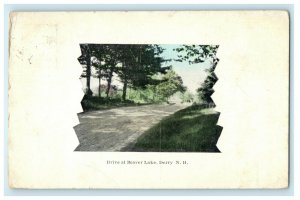 1912 Drive at Beaver Lake Derry New Hampshire NH Posted Postcard 