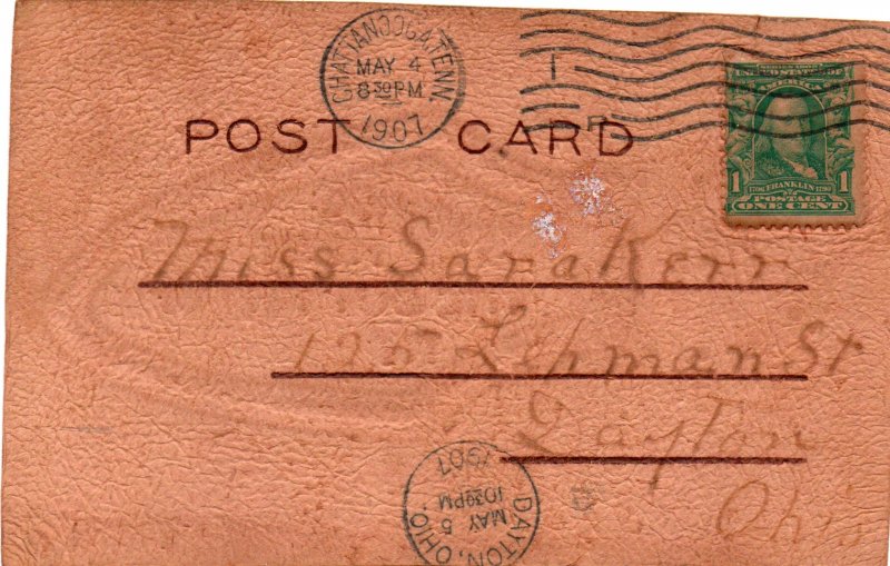 11399 Leather Postcard, Lookout Mountain, Tennessee, 1907