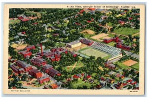 1941 Air View Georgia School Technology Yellow Jackets Atlanta Georgia Postcard