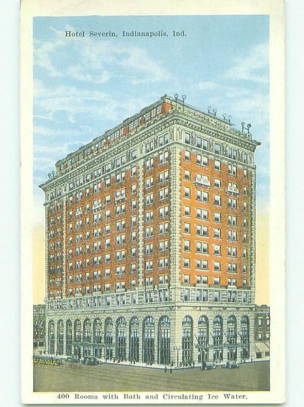 Unused W-Border SEVERIN HOTEL Indianapolis Indiana IN hr9224