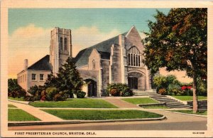 First Presbyterian Church Bristow Oklahoma Postcard Nichol's 10 cent dime store