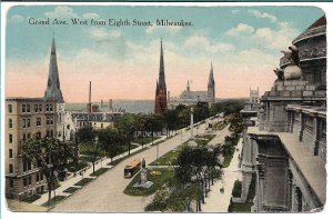 Milwaukee, WI - Grand Ave. West from Eighth Street - 1916
