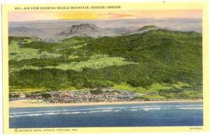 Air View Showing Saddle Mountain, Seaside Oregon OR, Linen
