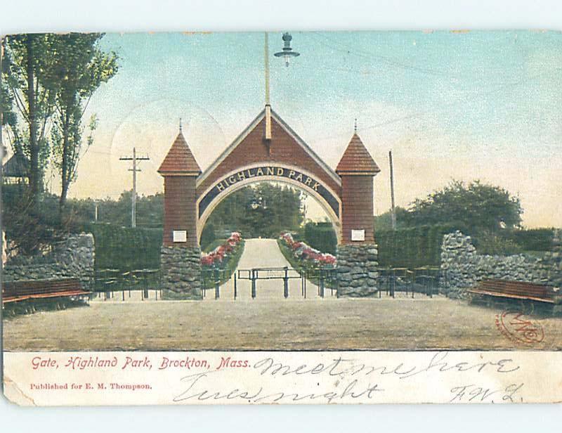 Pre-1907 PARK SCENE Brockton Massachusetts MA hp9656