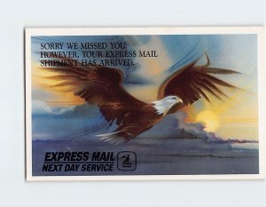 Postcard Greeting Card with Message and Eagle Art Print, U.S.P.S.