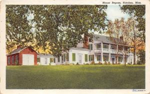 Natchez Mississippi~Mount Repose~Plantation House~1940s Linen Postcard