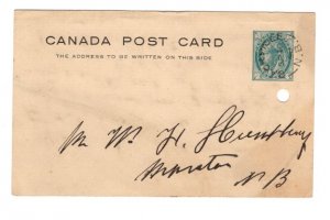 Victoria Jubilee Postal Stationery Postcard, Used Sackville, New Brunswick 1898