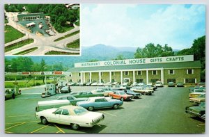 Vintage Postcard Colonial House Car Parking Driveway Caryville Tennessee TN