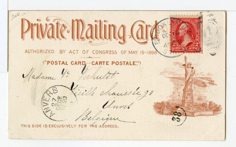 [BROOKLYN BRIDGE] PRIVATE MAILING CARD, 1898-1902