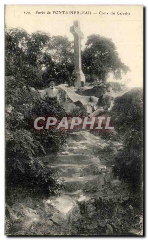 Old Postcard Foret De Fontainebleau Croix Du Calvaire