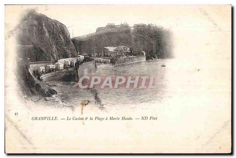 Postcard Old Granville Casino and Plage Maree Haute