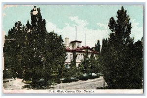 Carson City Nevada NV Postcard US Mint Exterior Building c1910 Vintage Antique