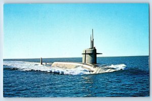 Groton Connecticut CT Postcard USS Thomas A. Edison SSBN610 Polaris Missile