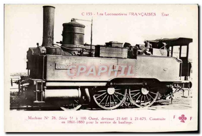 VINTAGE POSTCARD Train Engine Machine 76 Series 51 has 100 W