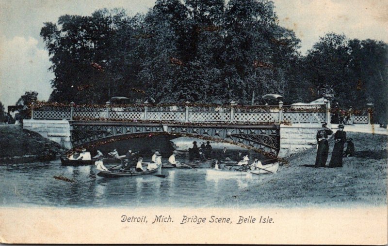 MIchigan Detroit Belle Isle Bridge Scene