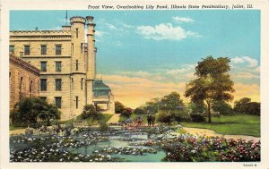 Joliet Illinois 1930s Postcard Front View Lily Pond State Penitentiary Jail