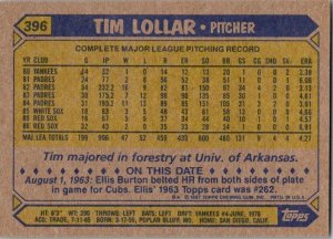 1987 Topps Baseball Card Tim Lollar Boston Red Sox sk2323
