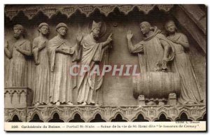 Old Postcard Cathedral of Reims Portal St Sixtus Scene St Remi of life called...