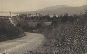 Camden ME Penobscot Bay & Road c1920 Real Photo Postcard