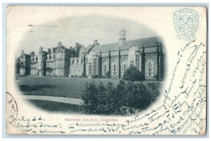 c1910 Embossed Logo Newnham College Cambridge England Posted Antique Postcard