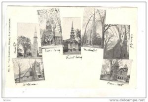 7Views Of Different Churches, Keene, New Hampshire, 1900-1910s