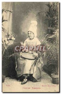 Old Postcard Costume Normand Folklore Woman