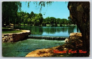 Reno Nevada~Scenic Small Waterfall In Beautiful Idlewild Park~Vintage Postcard