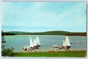 1958 Oakland Maryland Postcard Deep Creek Lake Yacht club Turkey Neck Section
