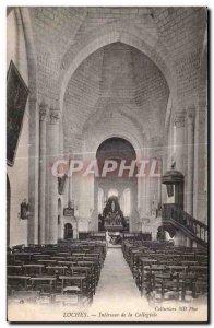 Old Postcard Loches Interior of the Collegial