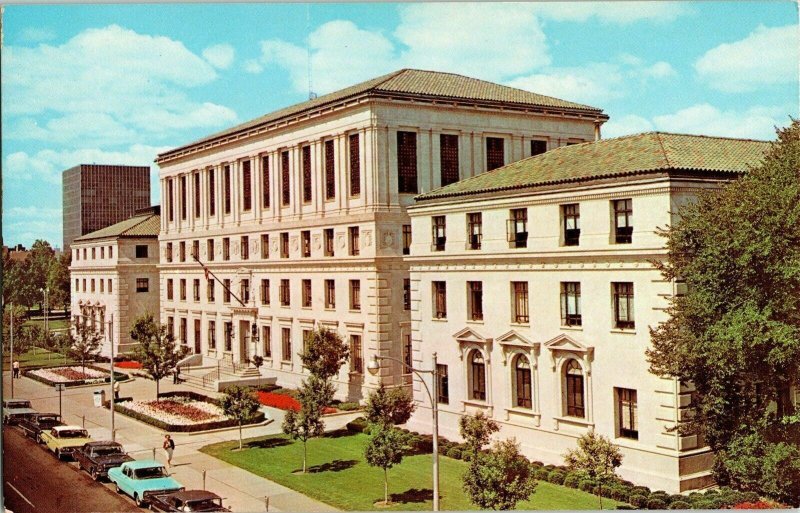 Safety Building Toledo Ohio Government City Jail Court Flower Beds Postcard Vtg 