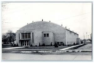 c1940s Memorial Building Scene Street Garner Iowa IA RPPC Photo Vintage Postcard