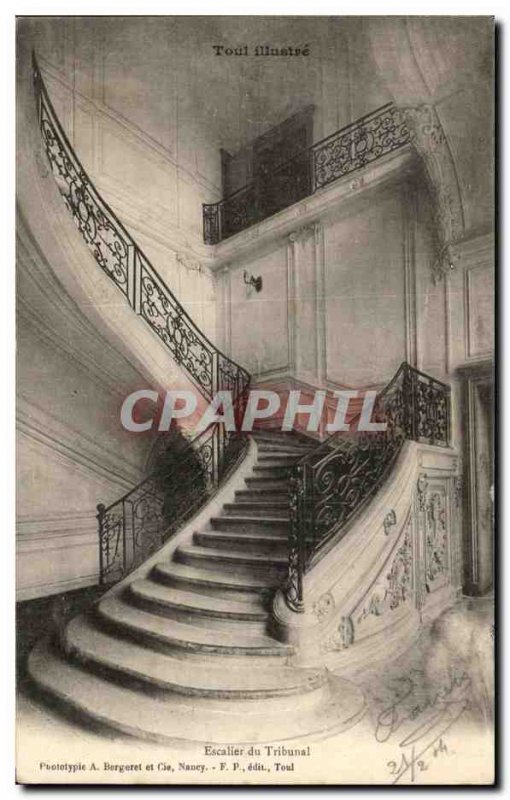 Old Postcard Toul Illustrates Staircase Tribunal