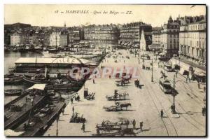 Old Postcard Marseille Quai des Belges Charter