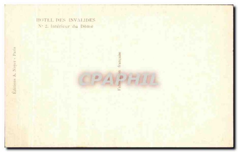 Old Postcard Paris Hotel Des Invalides Interior Du Dome