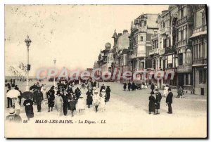 Old Postcard Malo Les Bains La Digue