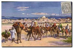 Old Postcard Orientalism Tunis Caravan