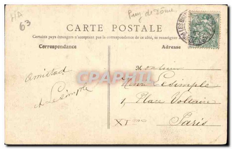 Old Postcard Mont Dore Waterfall Queureuilh