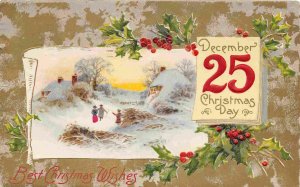 December 25 Christmas Day Greeings 1909 postcard