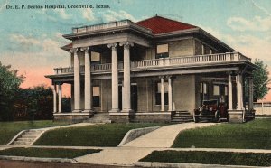 Vintage Postcard 1918 Dr. E.P. Becton Hospital Medical Building Greenville Texas