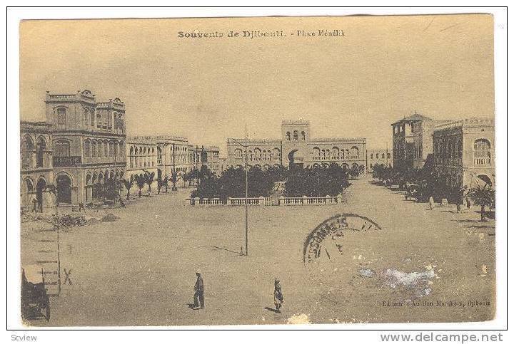 Place Menelik, Souvenir De Djibouti, Africa, PU-1922