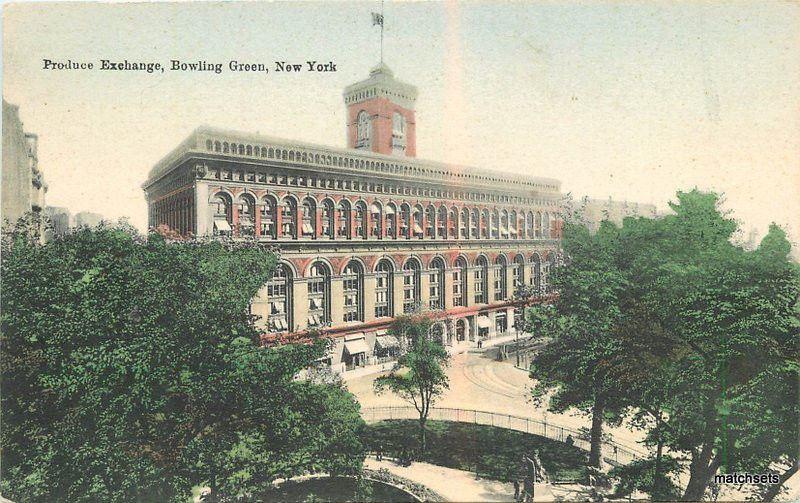 c-1905 Produce Exchange Bowling Green New York hand colored Hagemeister 9038