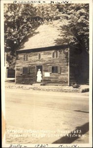 Simsbury Connecticut CT First Meeting House Replica c1930 Real Photo Postcard