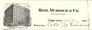 1900 REID, MURDOCH & CO CHICAGO IL 31 BAGS DRIED CORN McINTOSH BILLHEAD Z878