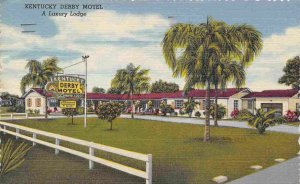 Kentucky Derby Motel St Petersburg Florida 1957 linen postcard