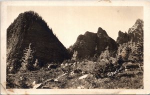 AZO RPPC Real Photo Postcard AB Banff The Beehive Mountain 1940s S105