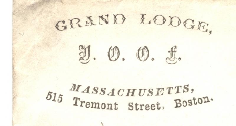 Odd Fellows Letter - Amity Lodge #6 - Boston, Mass.