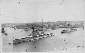 Malta Harbor Ships RPPC vintage postcard